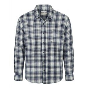 Purnell Mens XL Plaid Double Cloth 100% Cotton Shirt Blue Green Long Sleeve